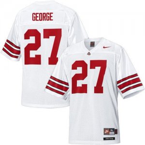 Men's NCAA Ohio State Buckeyes Eddie George #27 College Stitched Authentic Nike White Football Jersey KJ20N31SI